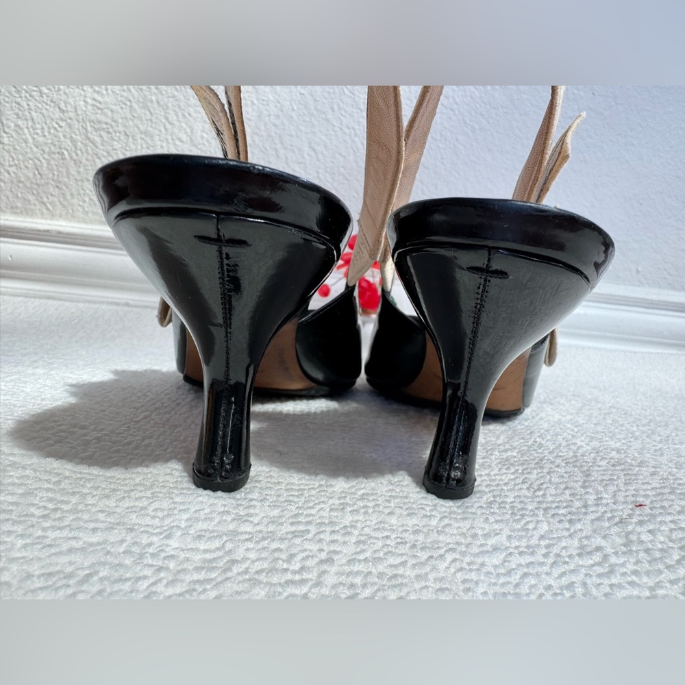 Authentic Dior Black Patent Slingback Pumps with J'Adior Ribbon Detail Size 36 - Picture 5 of 12